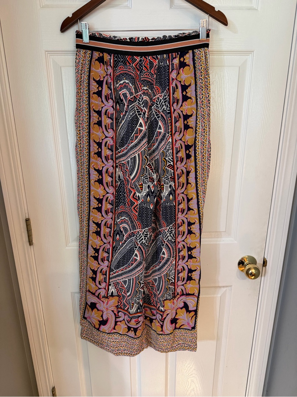 Anthropologie Multicolor Printed Wide-Leg Pants